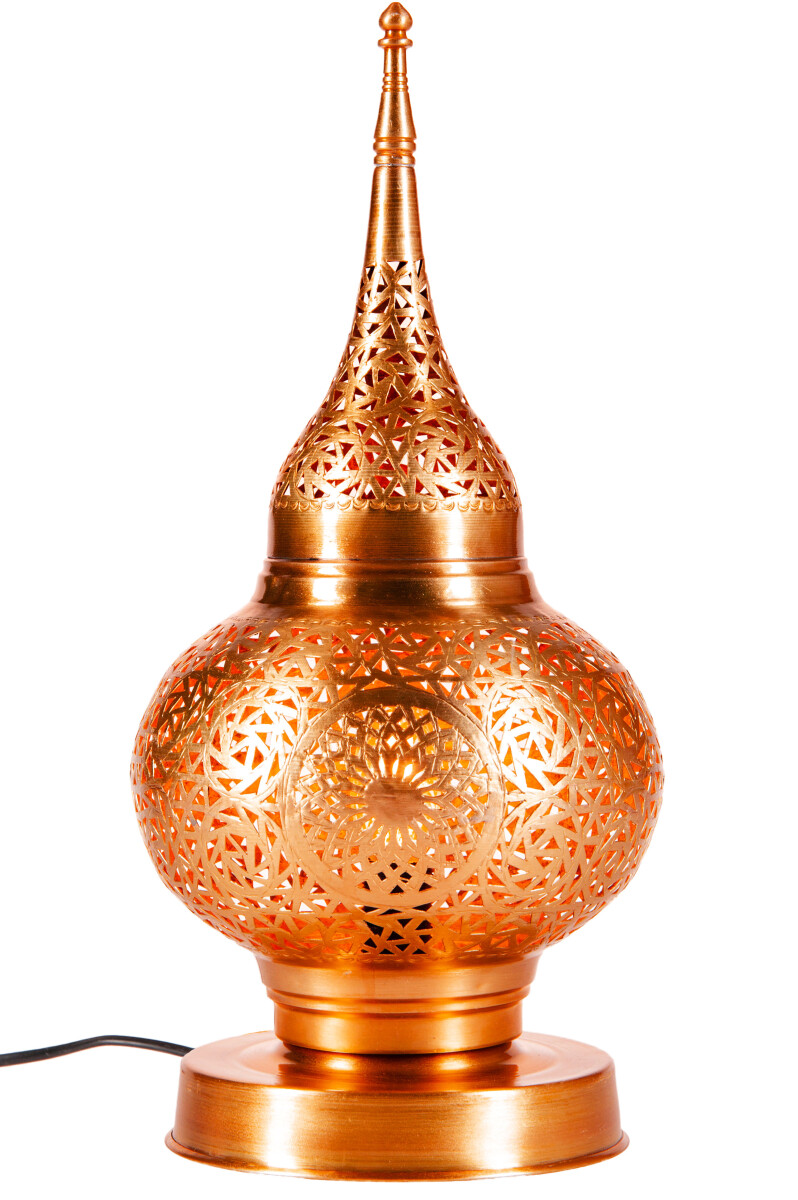 Lampa stołowa w stylu orientalnym, miedz box